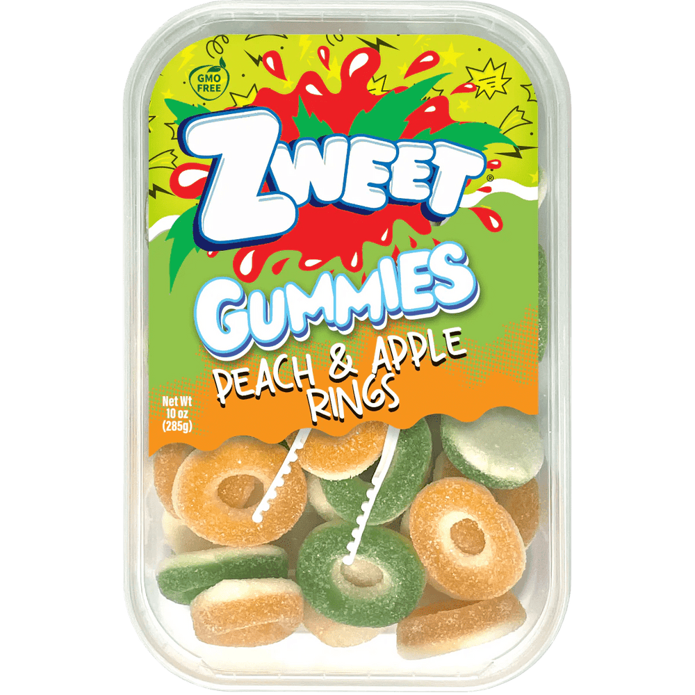 Zweet Gummies Peach and Apple Rings 285g - Candy Mail UK