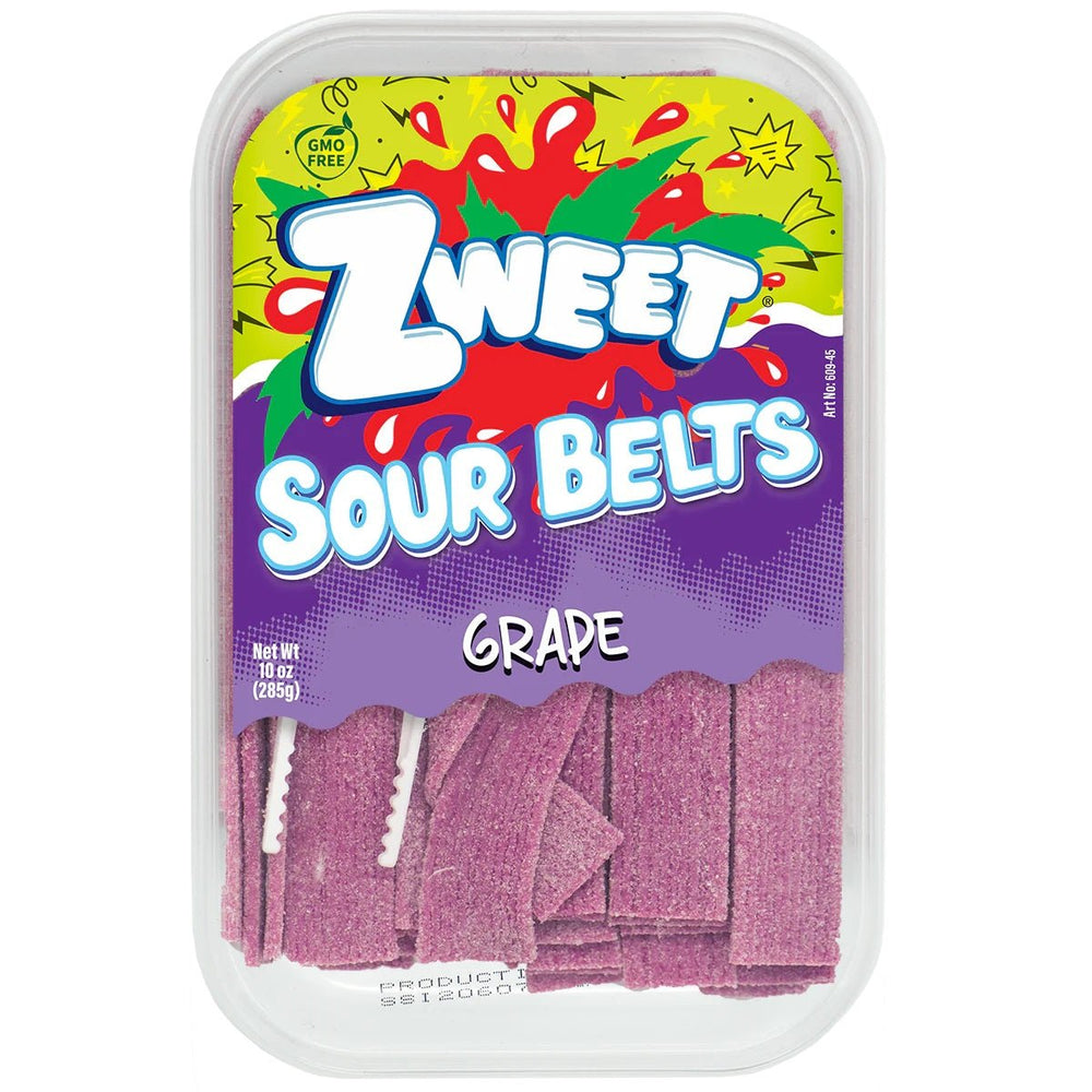 Zweet Sour Grape Belts 285g - Candy Mail UK