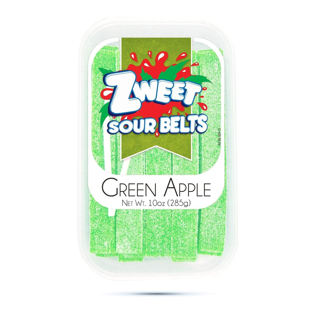 Zweet Sour Green Apple Belts 285g - Candy Mail UK