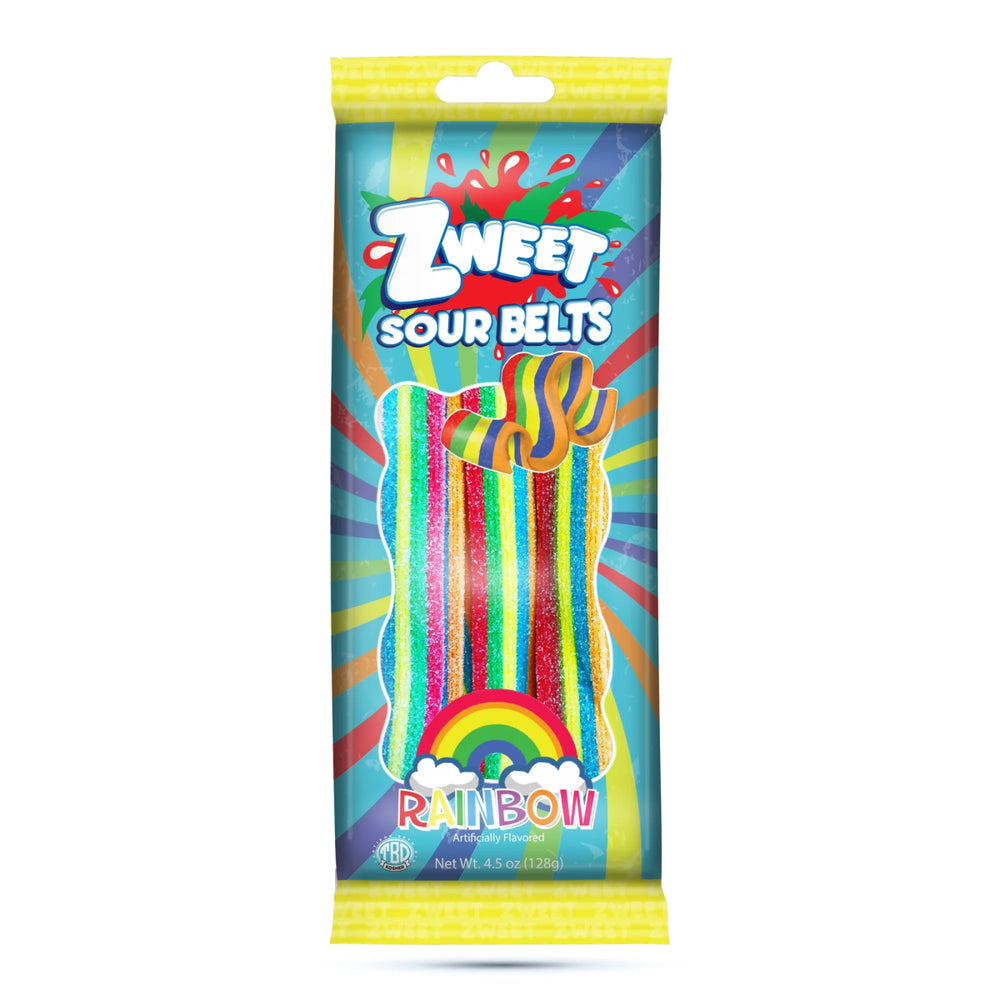 Zweet Sour Rainbow Belts 128g - Candy Mail UK