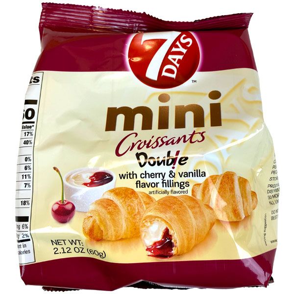 7Days Mini Croissant Double Vanilla and Sour Cherry 185g - Candy Mail UK