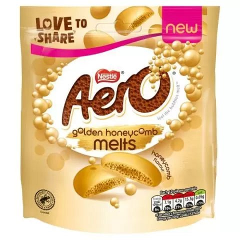 Aero Melts Golden Honeycomb Sharing Bag 86g - Candy Mail UK