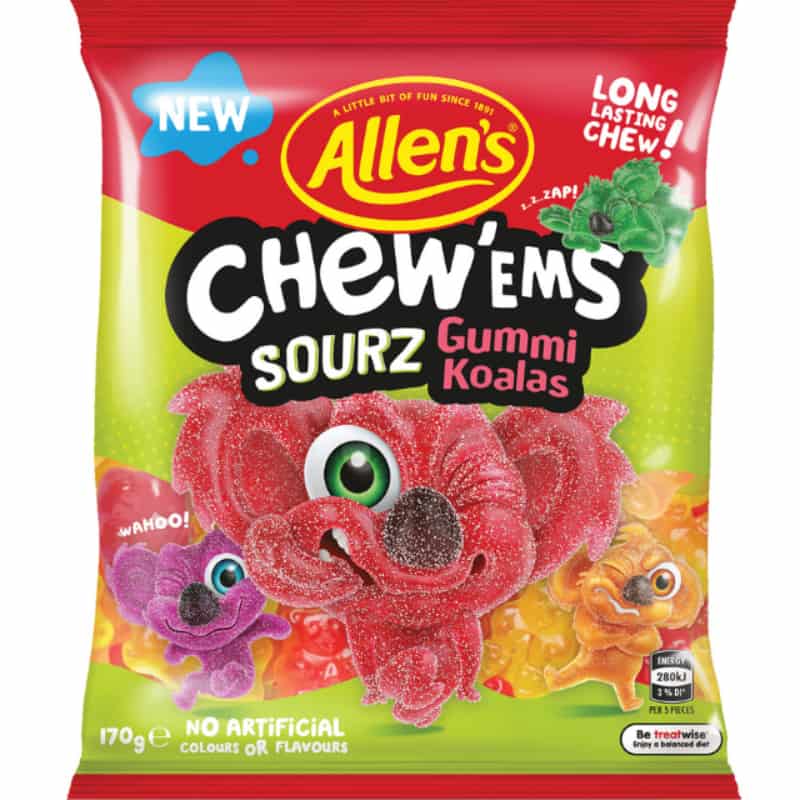 Allen's Chew'Ems Sourz Gummi Koalas 170g - Candy Mail UK