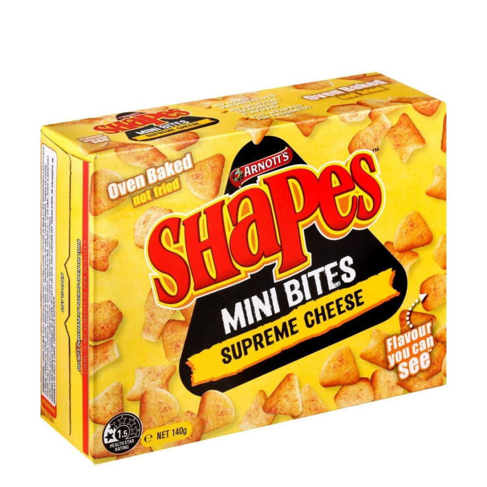 Arnott's Shapes Mini Bites Supreme Cheese 140g Best Before 29th September 2022 - Candy Mail UK