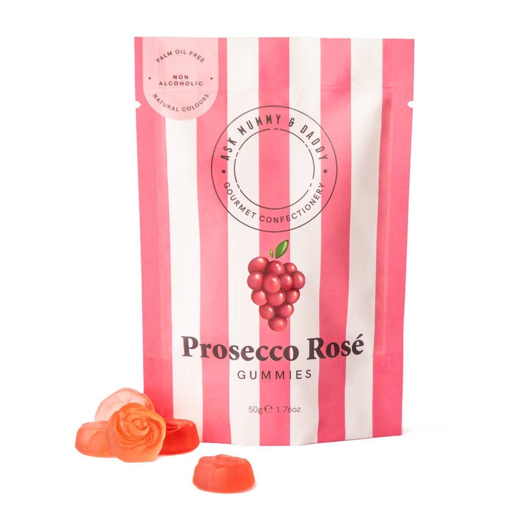 Ask Mummy & Daddy Prosecco Rose Gummies 50g - Candy Mail UK
