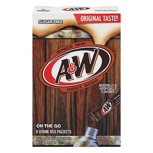 A&W Sugar Free Singles Root Beer 12.6g - Candy Mail UK