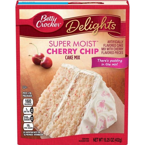 Betty Crocker Cherry Chip Cake Mix 432g - Candy Mail UK