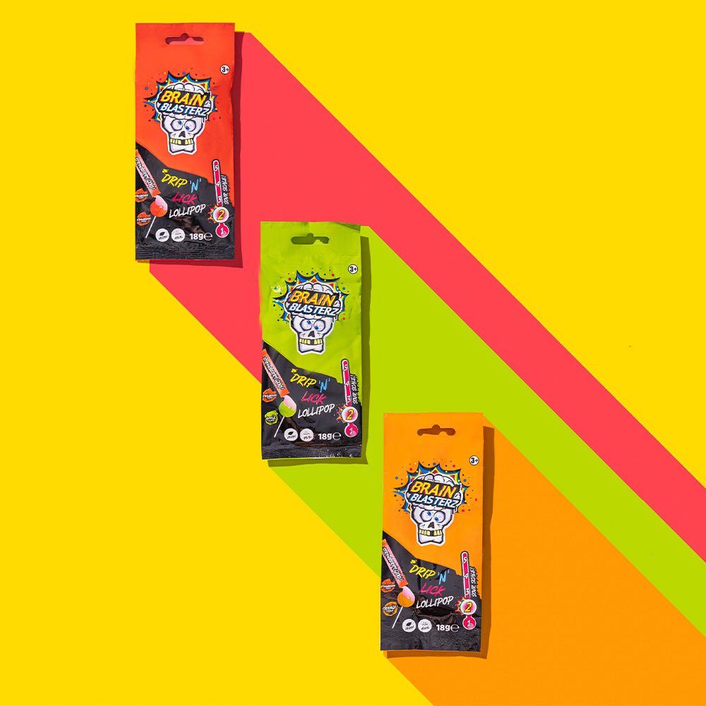 Brain Blasterz Drip N Lick lolly & Dip 18g - Candy Mail UK