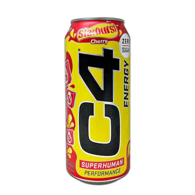 C4 Energy Starburst Cherry 473ml - Candy Mail UK