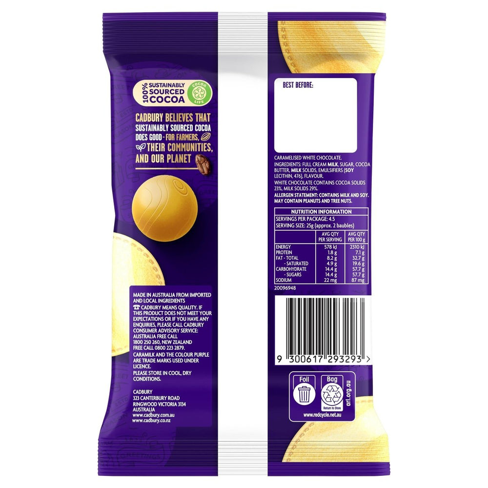 Cadbury Caramilk Baubles (Australian Import) 113g - Candy Mail UK