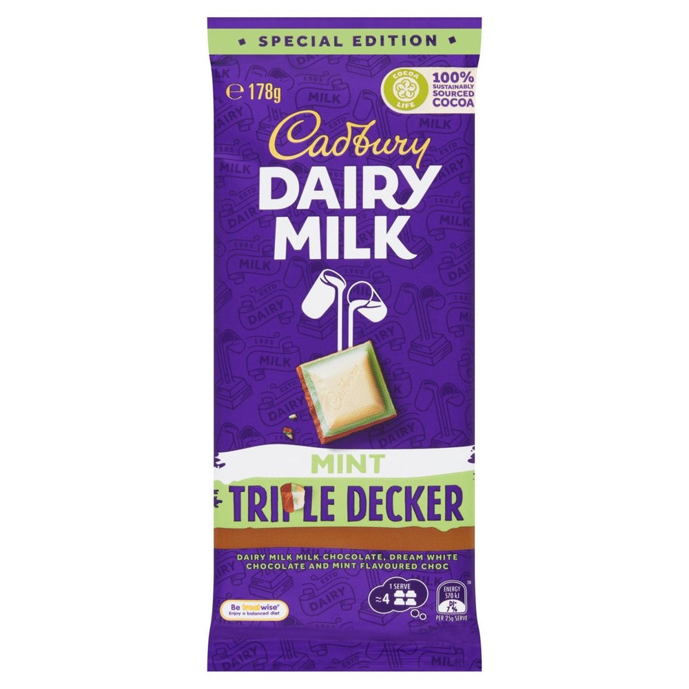 Cadbury Dairy Milk Triple Decker Mint (Australia) 178g - Candy Mail UK