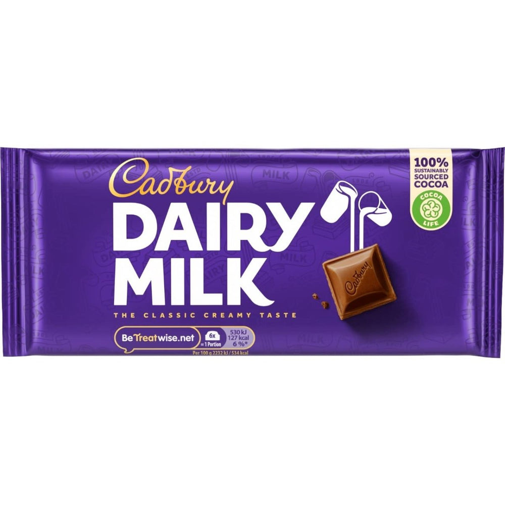 Cadbury's Dairy Milk Chocolate Bar 95g - Candy Mail UK