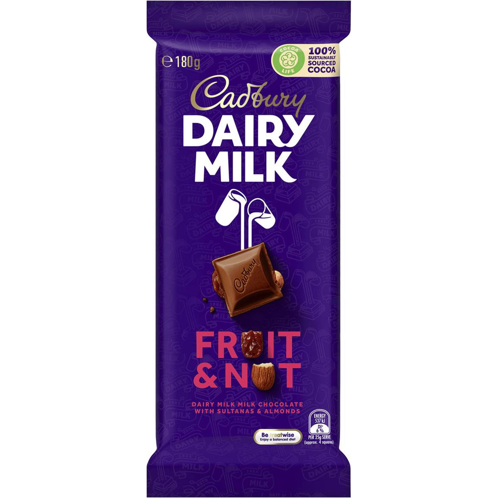 Cadbury's Dairy Milk Fruit and Nut (Australian) 185g - Candy Mail UK