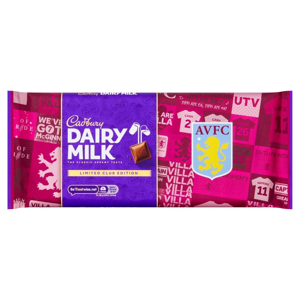 Cadbury's Dairy Milk Limited Edition Aston Villa Bar 360g - Candy Mail UK