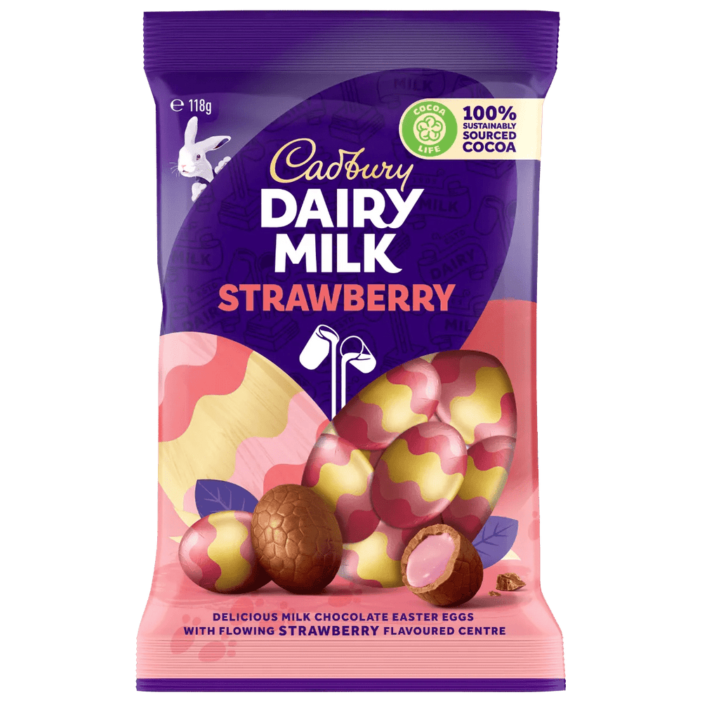 Cadbury's Dairy Milk Strawberry Eggs (Australian Import) 118g - Candy Mail UK