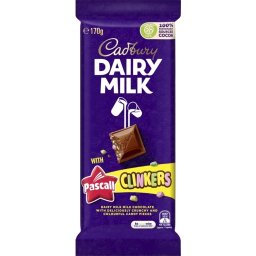 Cadbury's Dairy Milk with Pascall Clinkers 170g - Candy Mail UK