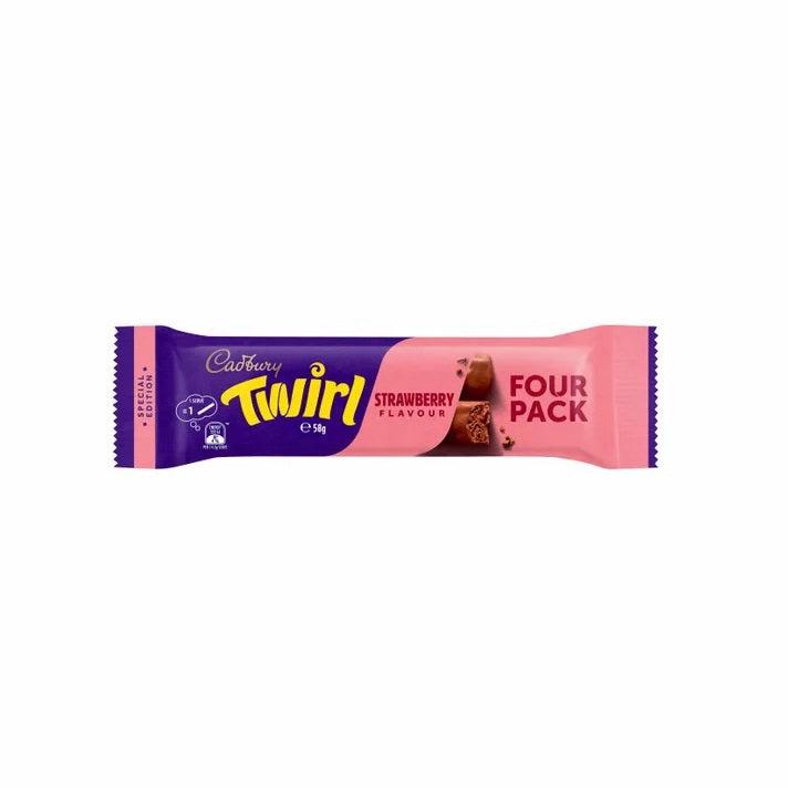 Cadbury's Twirl Strawberry Flavour Four Pack (Australian Import) 58g - Candy Mail UK