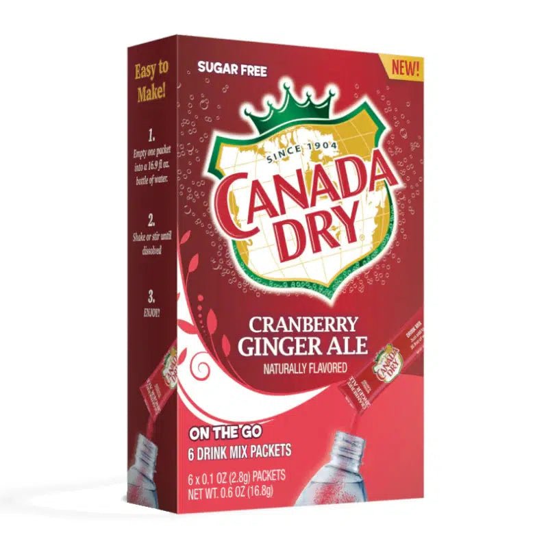 Canada Dry Singles To Go Cranberry Ginger Ale 6 Pack 16.8g - Candy Mail UK