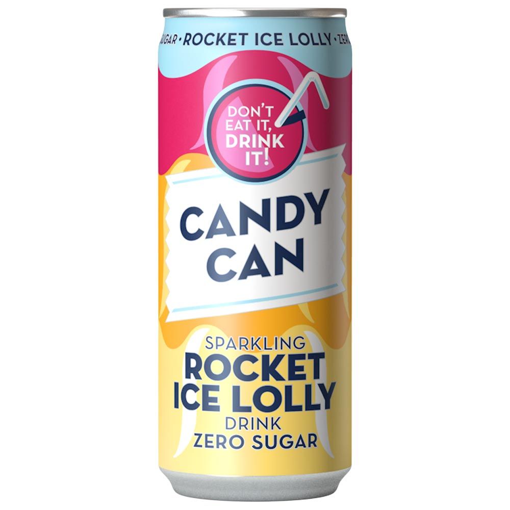 Candy Can Rocket Ice Lolly Zero Sugar 330ml (Damaged can) - Candy Mail UK
