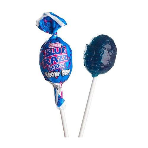 Charms Blowpops Blue Razz Berry 18g - Candy Mail UK