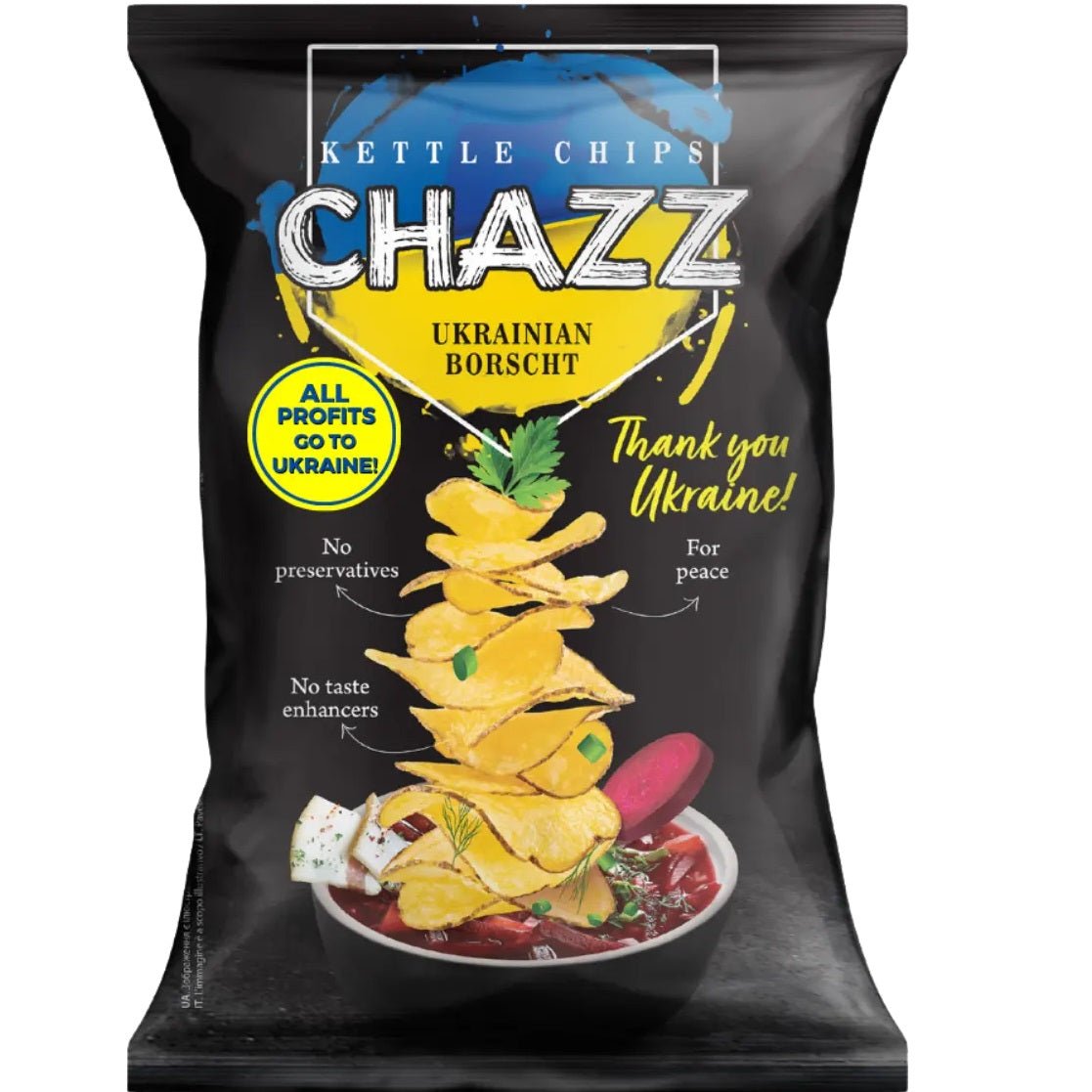 Chazz Kettle Chips Ukrainian Borscht Flavour 90g - Candy Mail UK