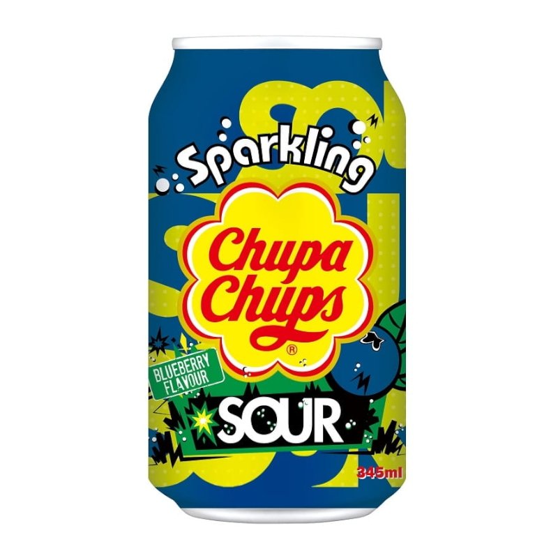 Chupa Chups Sour Blueberry Flavour Soda 345ml - Candy Mail UK