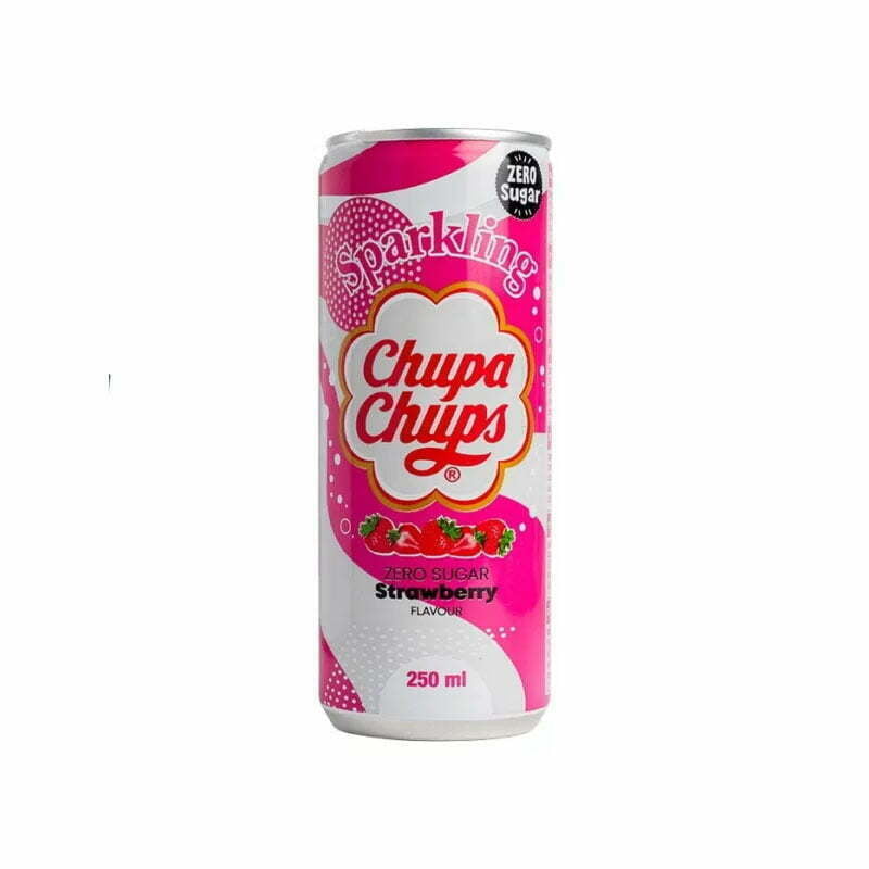Chupa Chups Zero Sugar Strawberry Slim Can 250ml - Candy Mail UK