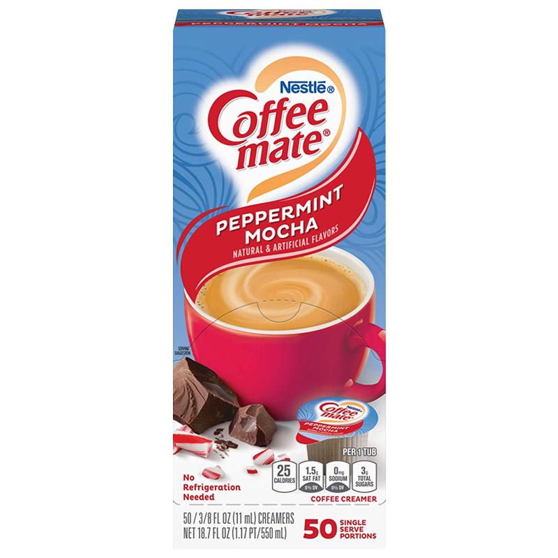 Coffeemate Peppermint Mocha Liquid Creamer Box 50ct Best Before May 2022 - Candy Mail UK