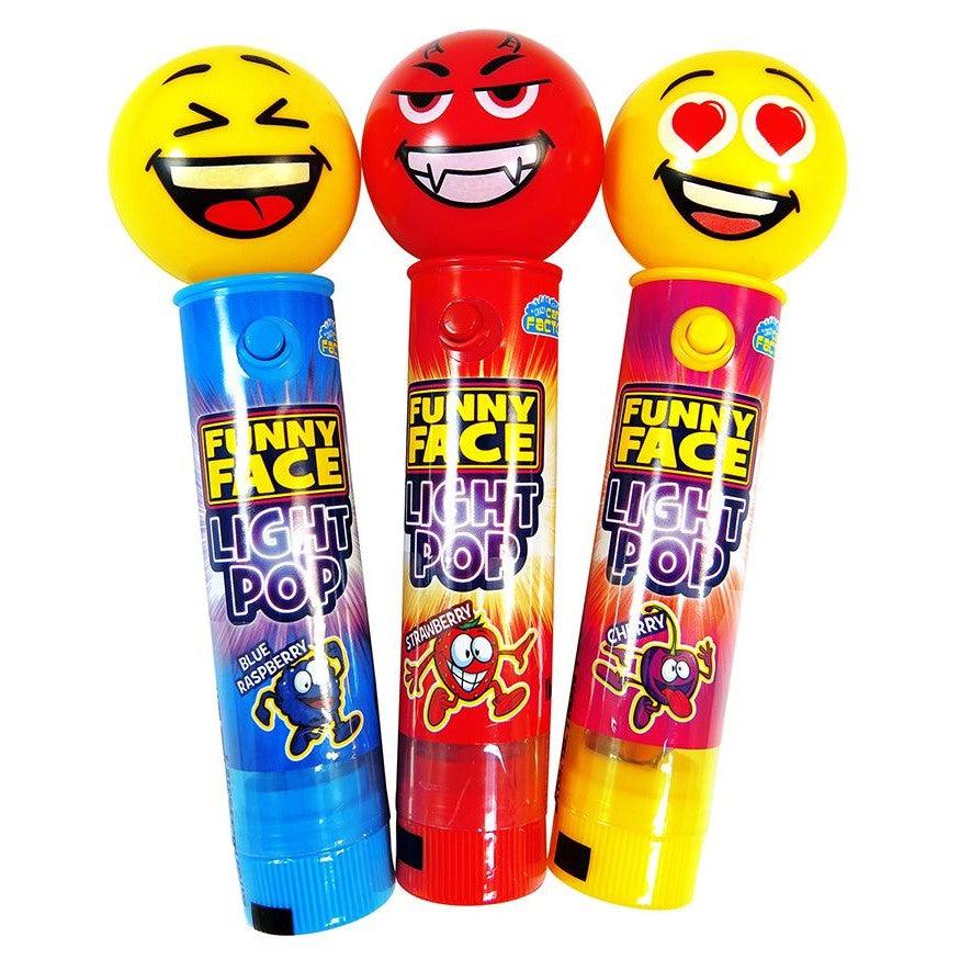 Crazy Candy Factory Funny Face Light Pop 11g - Candy Mail UK