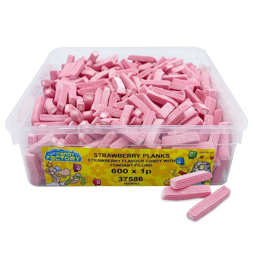 Crazy Candy Factory Strawberry Planks 780g - Candy Mail UK