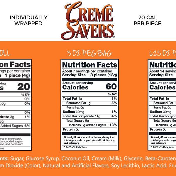 Creme Savers Orange and Creme 177g - Candy Mail UK