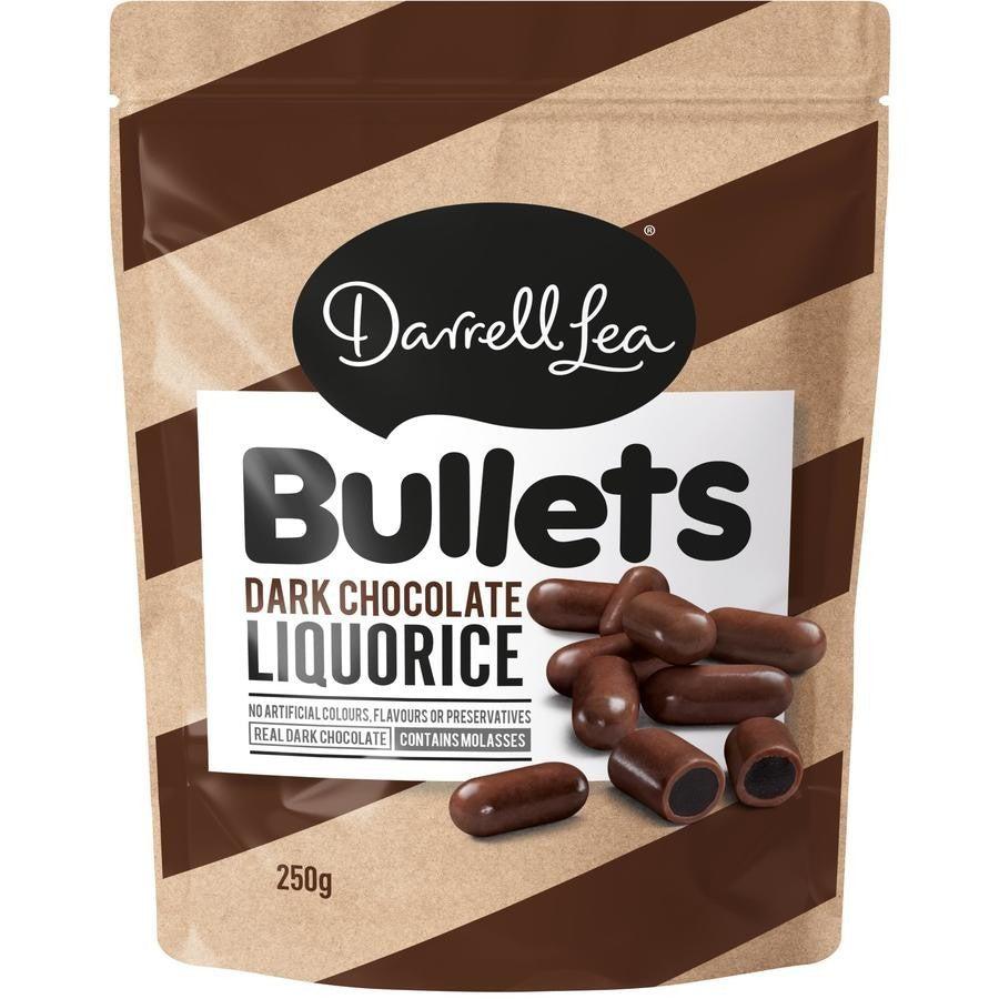 Darryl Lea Milk Chocolate Liquorice Bullets 250g - Candy Mail UK