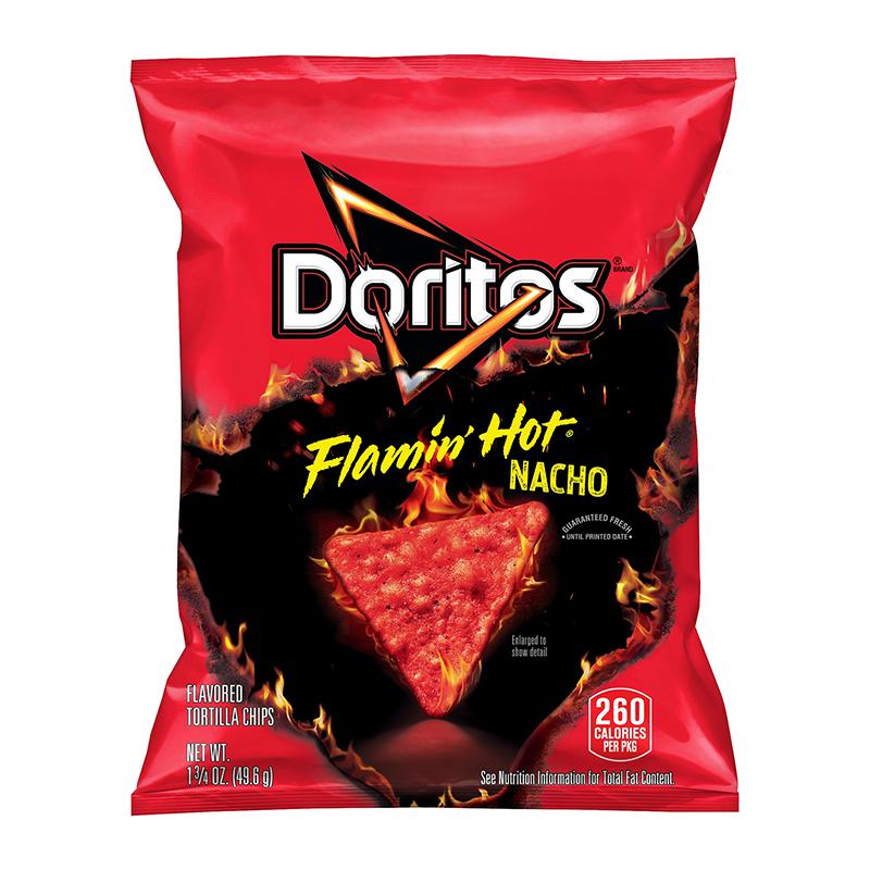 Doritos Flamin' Hot Nacho 28.3g best before 16th july 2021 - Candy Mail UK