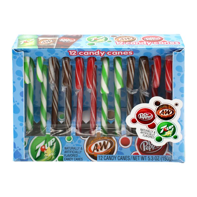 Dr Pepper, A&W and 7up Candy Canes 150g - Candy Mail UK