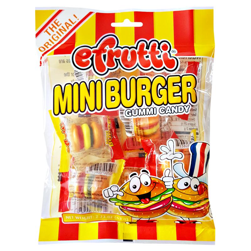 Efrutti Mini Burger Peg Bag 63g - Candy Mail UK