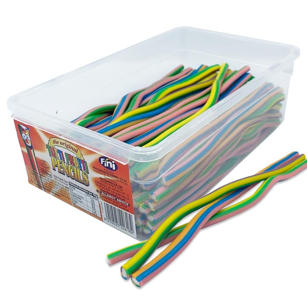 Fini Rainbow Pencils Tub 1.03kg - Candy Mail UK