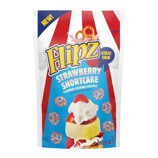 Flipz Strawberry Shortcake Flavoured covered Pretzels 184g - Candy Mail UK