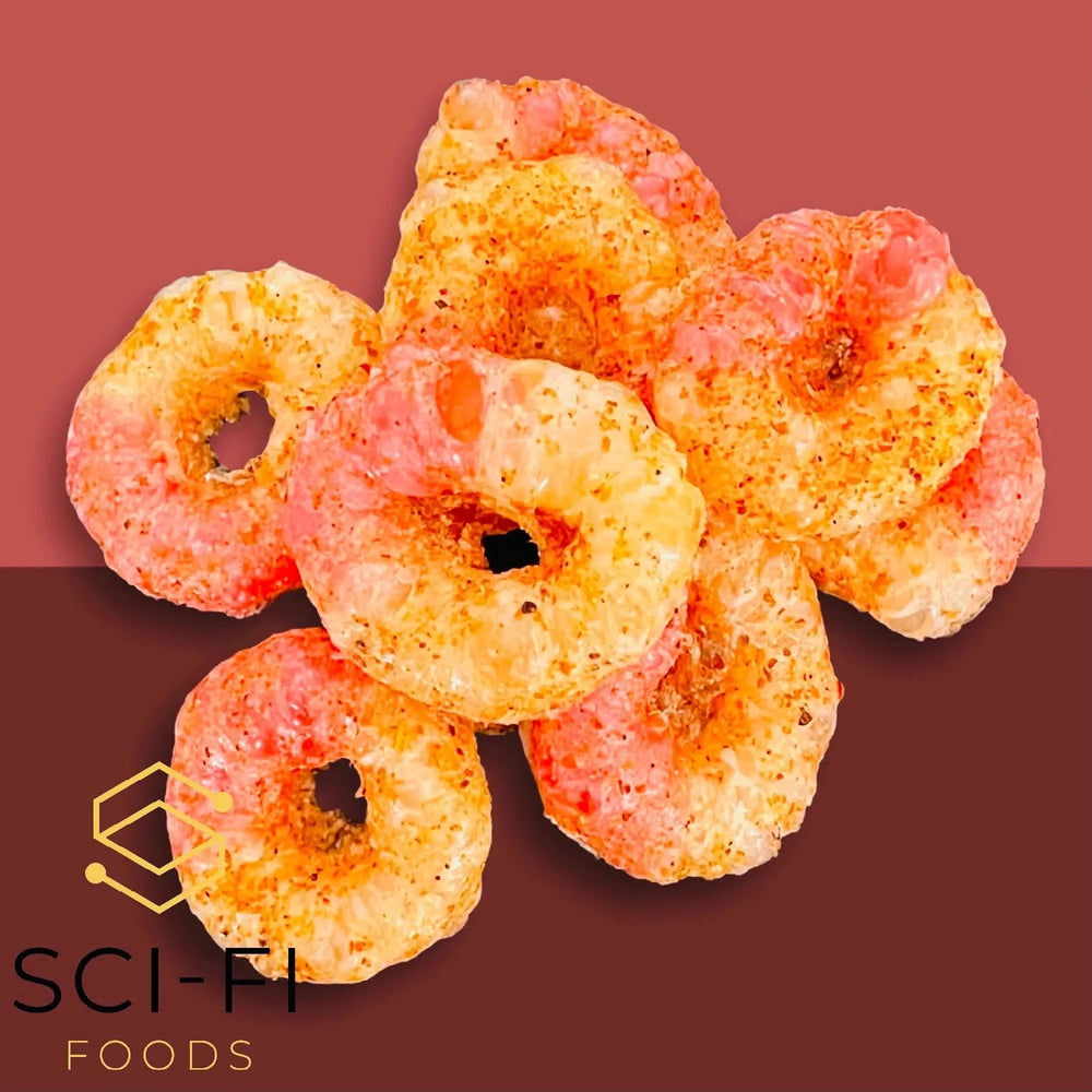 Freeze Dried Chamoy Spiced Peach Rings - Candy Mail UK