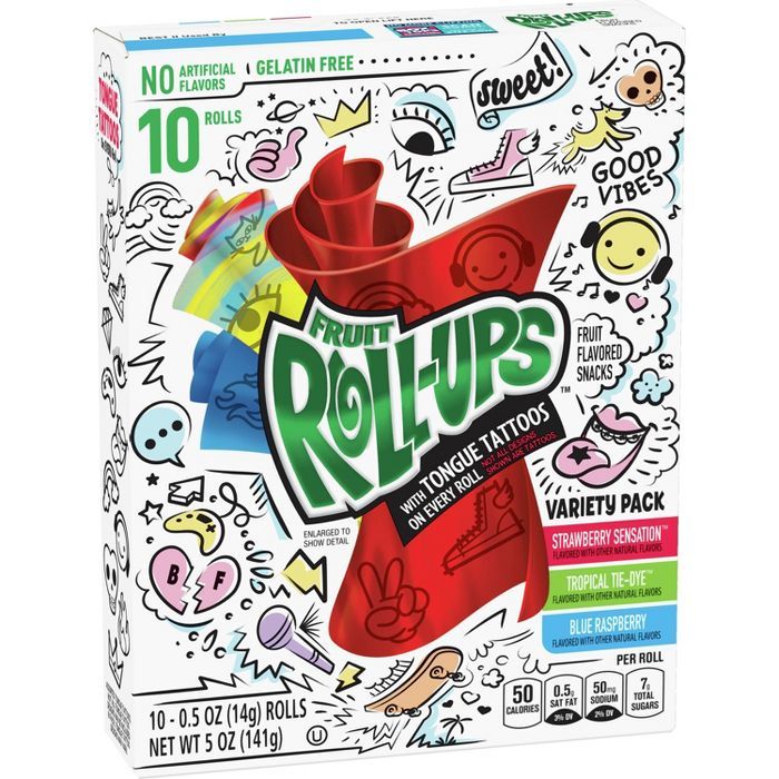Fruit Roll-ups tongue tattoo Variety Pack 141g - Candy Mail UK