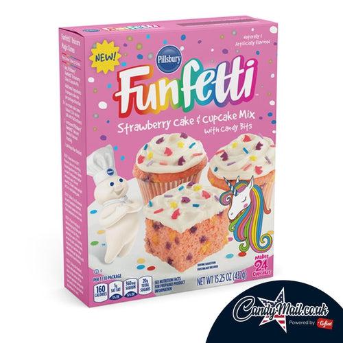 Funfetti Strawberry Cake and Cupcake Mix 432g Best Before 28th November 2022 - Candy Mail UK