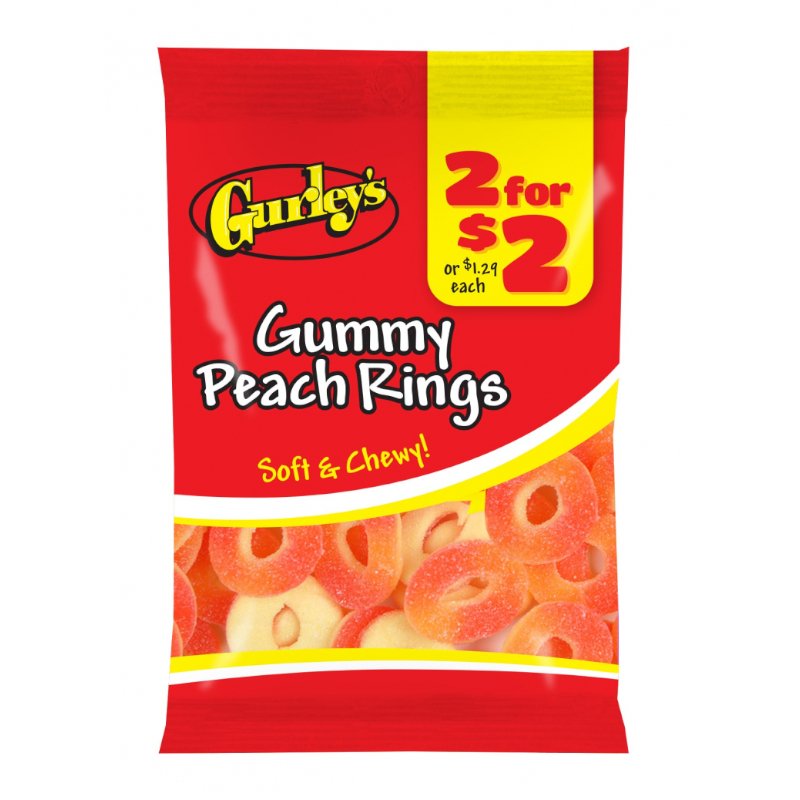 Gurley's Gummy Peach Rings 78g - Candy Mail UK