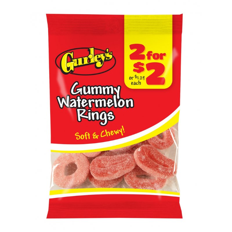 Gurley's Gummy Watermelon Rings 78g - Candy Mail UK