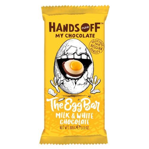 Hand's Off My Chocolate The Egg Bar Milk and White Chocolate 100g (Best Before December 2021) - Candy Mail UK