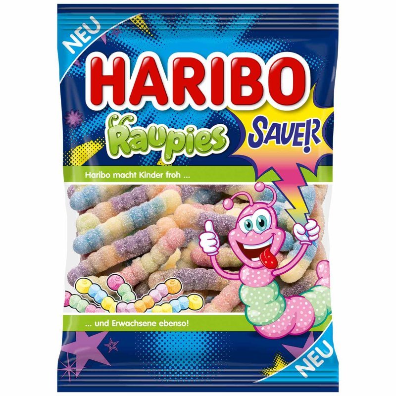 Haribo Caterpillars Sour (Germany) 160g - Candy Mail UK