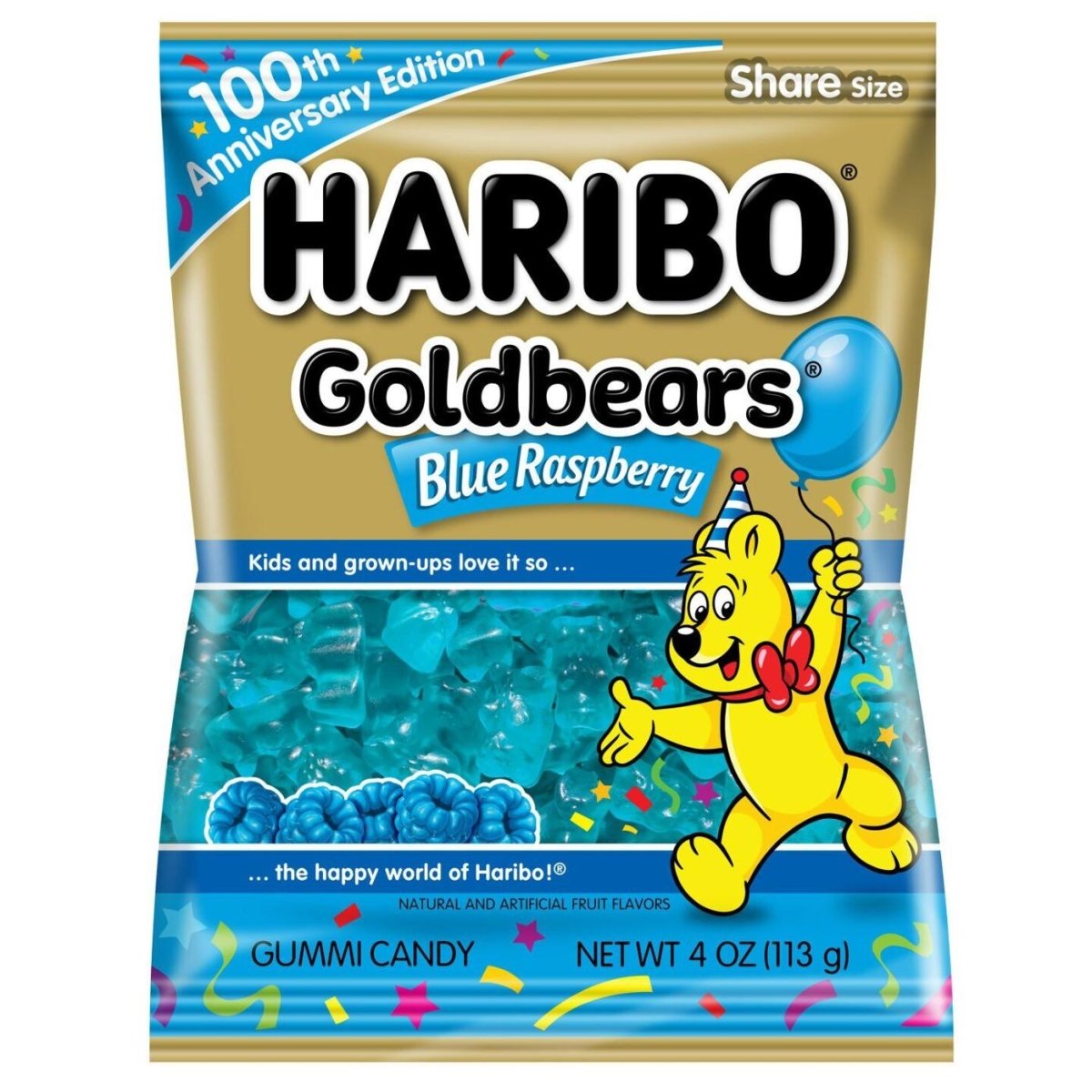 Haribo Goldbears Blue Raspberry (USA) 113g - Candy Mail UK
