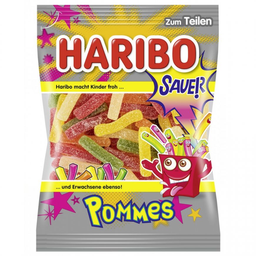 Haribo Pommes Sauer Sour Fries (Germany) 175g - Candy Mail UK