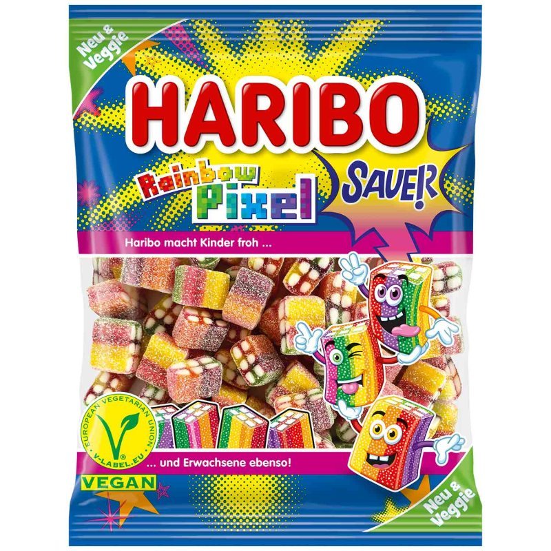 Haribo Rainbow Pixel Sour (Germany) 160g - Candy Mail UK