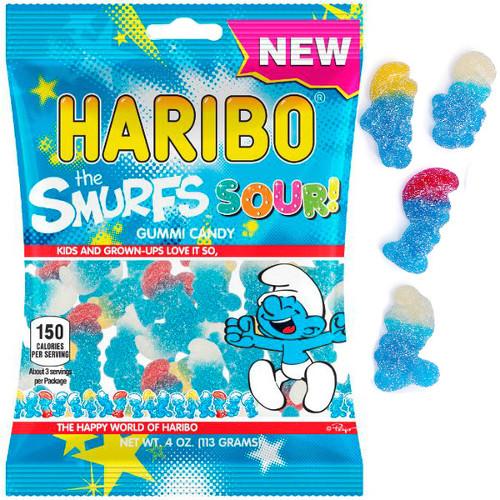 Haribo Sour Smurfs Bag 113g - Candy Mail UK