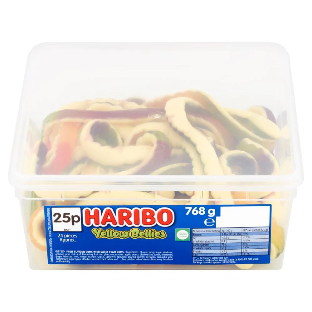 Haribo Yellow Bellies Tub 768g - Candy Mail UK