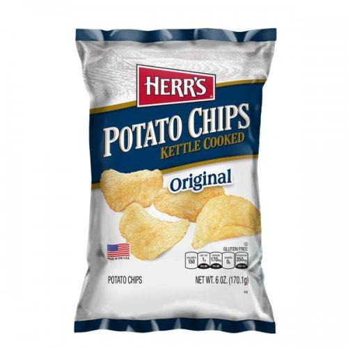 Herr's Kettle Cooked Potato Chips Original 170g - Candy Mail UK